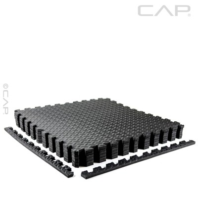 Black High-Density Foam Waterproof Puzzle Exercise Mat