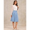 Allegra K Women's Pleated Button Decor High Waist Casual Office Swing Midi Skirts - 4 of 4