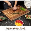 Extra Large Wooden Cutting Board Heavy Duty Chopping Board with Juice Groove, Thick Acacia Wood Butcher Block, 24 x18 inch, 3pcs - 3 of 4
