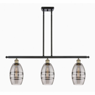Vaz - 3 Light Stem Hung Island In Industrial Style-8.63 Inches Tall and 36 Inches Wide