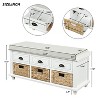 NicBex Modern 42" Storage Bench with 3 Drawers and 3 Rattan Baskets for Entryway and Living Room - 2 of 4