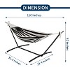 Nasitip Double Hammock with Steel Stand & Carry Bag,2-Person Hammock Bed,Brazilian-Style,450lb Capacity - 4 of 4