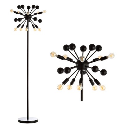 63" Metal Sputnik Floor Lamp (Includes LED Light Bulb) Black - Jonathan Y