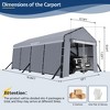 AMERLIFE 12x20x10.5 FT Metal Carport with Removable Waterproof Sidewalls - 4 of 4