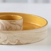 Gulches Decorative Bowls: Handcrafted Ceramic Chip-N-Dip Set - Amber Love - 4 of 4