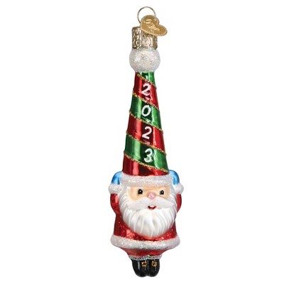 Old World Christmas 5.0 Inch 2023 Happy Santa Ornament Dated Hat Holiday Tree Ornaments