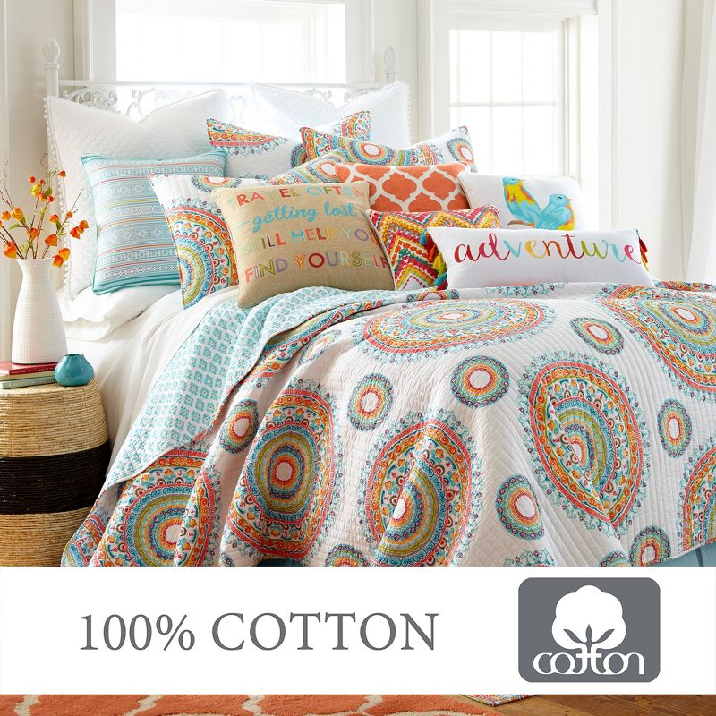 Mayla Medallion Quilt and Pillow Sham Set - Levtex Home, 4 of 6