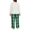 Lands' End Women's Pajama Set Knit Long Sleeve T-Shirt and Flannel Pants - 2 of 3