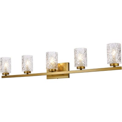 Cassie 5-Light Brass and Clear Glass Bath Sconce