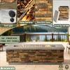 60" Propane Gas Fire Pit Table, 60000 BTU Outdoor Rectangular Concrete Fire Pit Table for Patio, Deck, Garden & Backyard, Sandstone Finish - 3 of 4