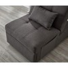 Multi-Functional Folding Ottoman Breathable Linen Fabric Recliner Chair Bed With Adjustable Backrest Modern Convertible Chair - 4 of 4