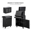 5-Drawer Rolling Chest with Wheels Detachable Storage Cart with Bottom Cabinet Adjustable Shelf Tool Organizer for Garage Warehouse Workshop - 4 of 4
