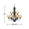 Franklin Iron Works Bennington Italian Bronze Chandelier 28 1/4" Wide Rustic Amber Glass 9-Light Fixture for Dining Room House Foyer Kitchen Island - 4 of 4