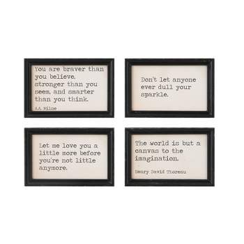 9" x 6" (Set of 4) Phrases Framed Wood Inspiration Phrases - Storied Home