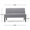 SKRAN Modern Loveseat for Living Room - Fabric Upholstered with Birch Wood Legs and Durable Construction, Grey - 3 of 4