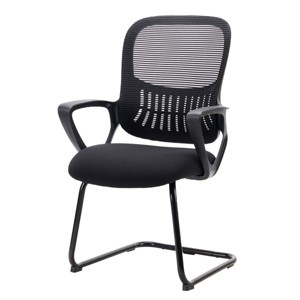 FURNIinspire Task and Office Chairs Home Office Desk Chair No Wheels, Mesh Computer Chair with Arms, Fixed Height, Black, 20.8"*21.5"*38.2" - 1 of 4