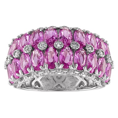 Designs By Gioelli Sterling Silver Created Pink Sapphire Ring