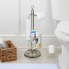 Nu Steel Freestanding Toilet Tissue Holder with Storage Brushed Nickel : Microfiber, Machine Washable, Non-Slip Backing - 2 of 3