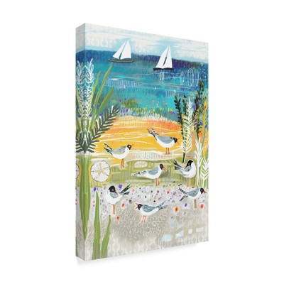 Trademark Fine Art -Karen Fields 'Birds At Shore' Canvas Art