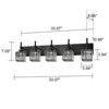 LLHZSY Modern Dimmable Crystal Bathroom Light Fixtures Over Mirror Glam Vanity Lights - 3/4/5 Light - Black+Gold/Chrome/Black/Gold - 3 of 4