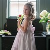 Hope & Henry Girls' Sleeveless Special Occasion Sun Dress with Bow Back Detail and Embroidery, Kids - 4 of 4
