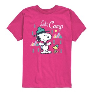 Boys' - Peanuts - Snoopy Camping Short Sleeve Graphic T-Shirt - 1 of 4