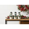 Holiday Snowman Figurine with Frosted Pine Accent (Set of 3) - 3 of 3