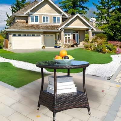 NicBex Modern Outdoor End Table Outdoor Side Table, Patio Table Small Table Outdoor Coffee Table for Backyard, Balcony, Porch