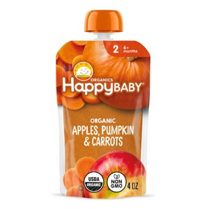 Happy Baby Organics Clearly Crafted Stage 2 Apples, Pumpkin & Carrots - 4oz - 1 of 4