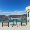 Gulches 3-Piece Cast Aluminum Patio Furniture Set Weather-Resistant Outdoor Dining Set with Brown Cushions, Carved Design - 3 of 4