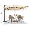 Cantilever Patio Umbrella 10x10ft Large Rectangle Umbrella Outdoor Market Umbrellas 360 Rotation Offset Hanging Outdoor Shade - 2 of 4