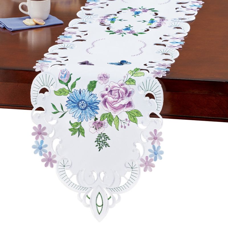 Collections Etc Rose Daisy Garden Table Topper, 1 of 3