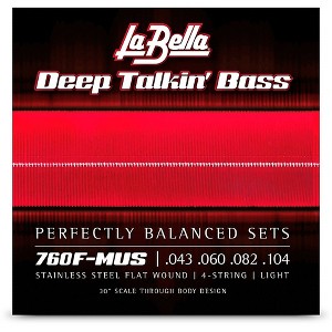 La Bella 760F-MUS Deep Talkin' Stainless Steel Flat Wound 4-String Bass Strings - 1 of 1