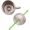 Stainless Steel Insulated Mason Jar, 16 oz- Set of 2 - Tumblers w/ 2 Reusable Straws & Matching Lids - Hot and Cold Double Wall Insulated Drinking - 3 of 3
