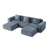 Whisen Modular Sofa Bed - Oversized, Convertible, Soft Corduroy Cloud Velvet Fabric, Two Person Combination - 4 of 4