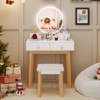 Tangkula Vanity Desk Set with Lighted Mirror Dressing Table with 3-Color LED Lights - 2 of 4