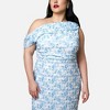 Rebdolls Women's Forget Me Not Floral Asymmetrical Maxi Bodycon Dress - 3 of 3