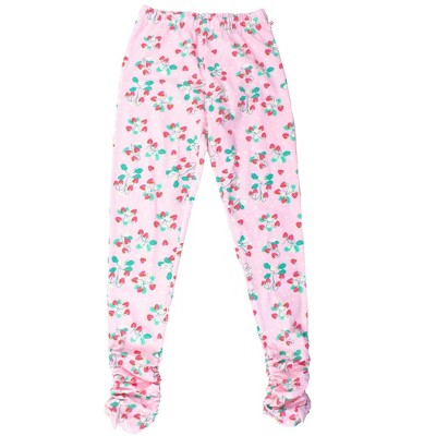RuffleButts Girls Ruched Bow Leggings