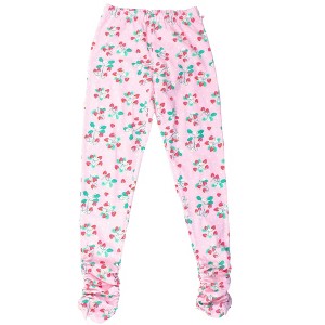 RuffleButts Girls Ruched Bow Leggings - 1 of 2