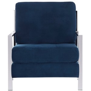 Walden Modern Tufted Arm Chair - Navy Velvet - Safavieh , Blue