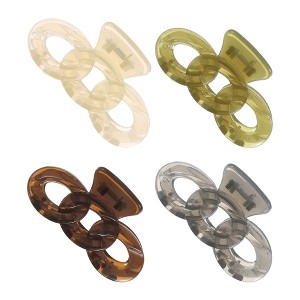 Unique Bargains Women's Classic Transparent Plastic Hairpin 3.54"x1.89"x1.61" Multicolor 4 Pcs - 1 of 3