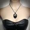 Gothic Bat Glass Pendant Necklace With Rope Chain For Punk Witch Victorian Jewelry Accessories - 2 of 4