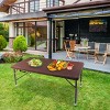 GlasFlength Folding Tables Adventure Ready Folding Table Rugged Design for Outdoor Events and Compact Living, Brown, 49.21"*24"*29" - 2 of 4