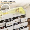 8 Drawer Dresser with LED Lights & Charging Station - Modern Wooden Storage Organizer for Bedroom, Entryway & Living Room - 3 of 4