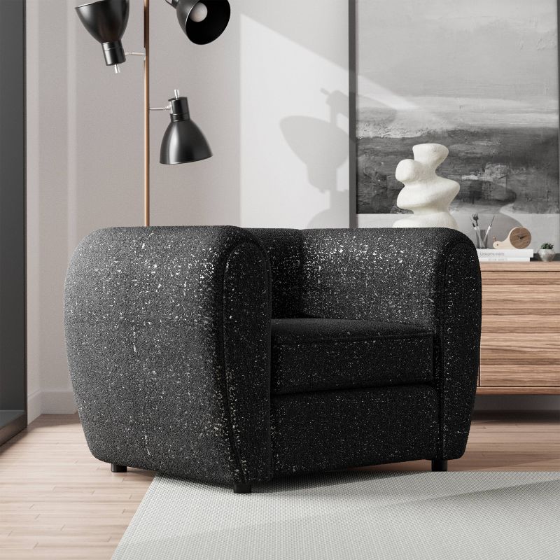 HOMES: Inside + Out Sunhaven Contemporary Boucle Fabric Deep Barrel Accent Armchair, 2 of 14
