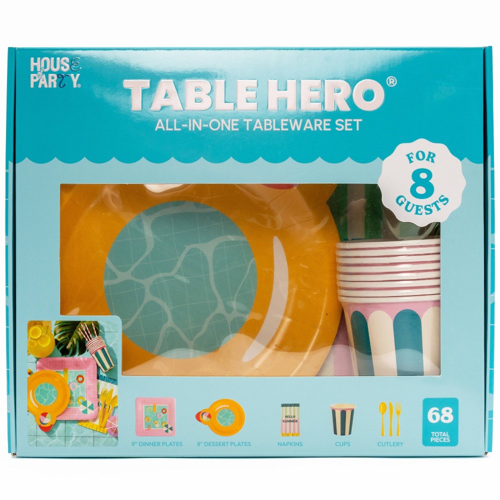 House of Party Table Hero Paper Party Kit Cool in the Pool