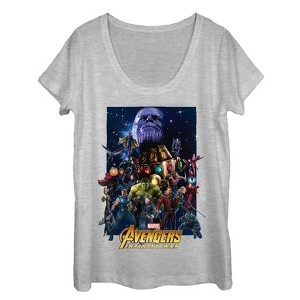 Women's Marvel Avengers: Infinity War Character Collage Scoop Neck - 1 of 3