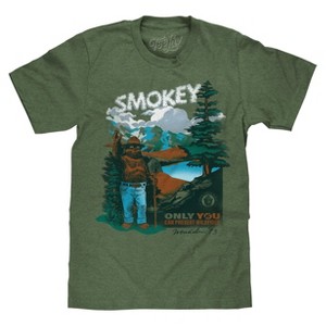 Smokey Bear Only You Can Prevent Wildfires Retro Graphic T-Shirt - Canyon Green - 1 of 2