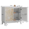 Lyngins Sideboard Buffet Cabinets with 2 Doors,Modern Retro Coffee Bar Cabinets,Credenzas for Kitchen,Entryway - 3 of 4