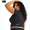POPSUGAR PS Short Sleeve Athletic Tops for Women - Black Night Fitted Feminine Seamed T-shirts for Workout, Gym, Running and Yoga - 3 of 4